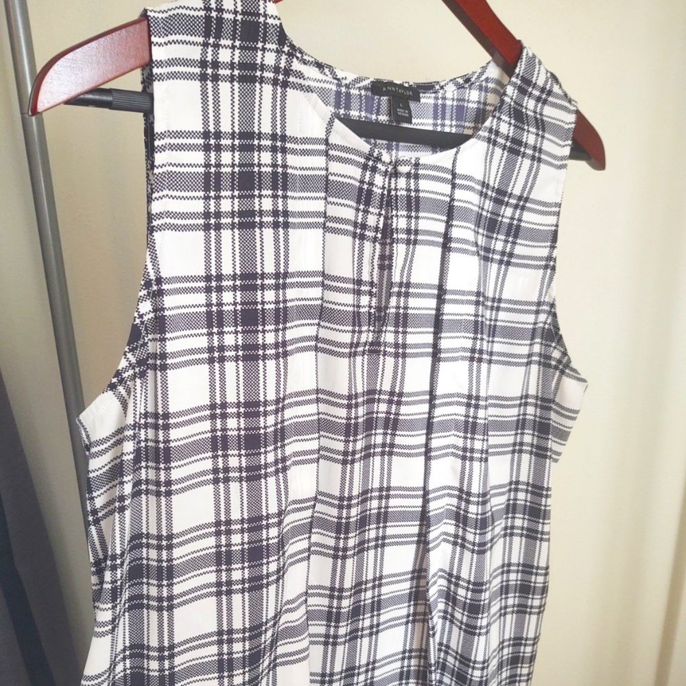 Pleat-front keyhole blouse